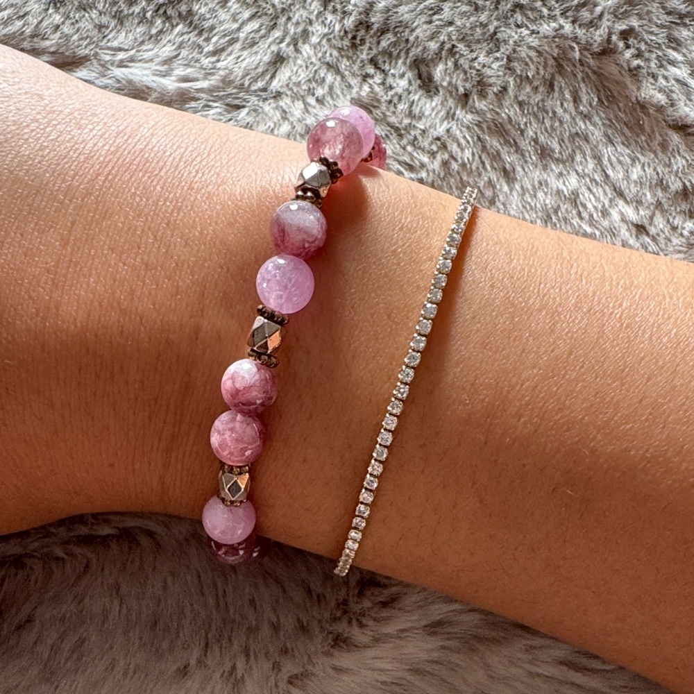Pink Beaded Bracelet Set